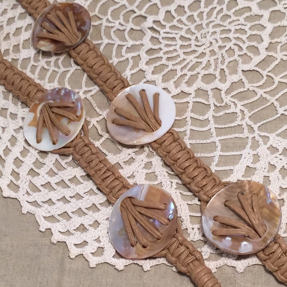 Vintage Shell Medallion Tie Belt With Long Fringe Ends main image 11